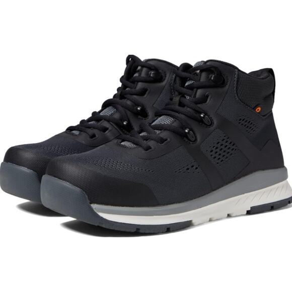 BOGS Womens Sandstone Mid TR Work Boots Size 8 Black Gray Comp Toe EH SR Shoes - Picture 1 of 10
